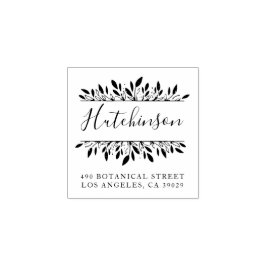 Familienname Botanische handgeschriebene Rücksende Gummistempel