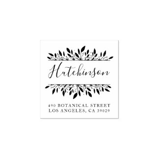 Familienname Botanische handgeschriebene Rücksende Gummistempel