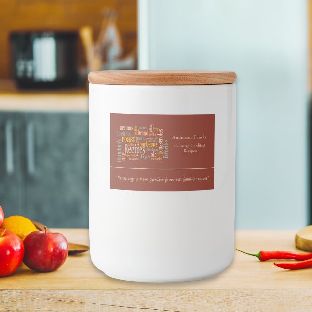 Familienname Burnt Umber Recipe Redewendungen Gesc Lebensmitteletikett (Family Name Burnt Umber Recipe Sayings Gift Food Label)