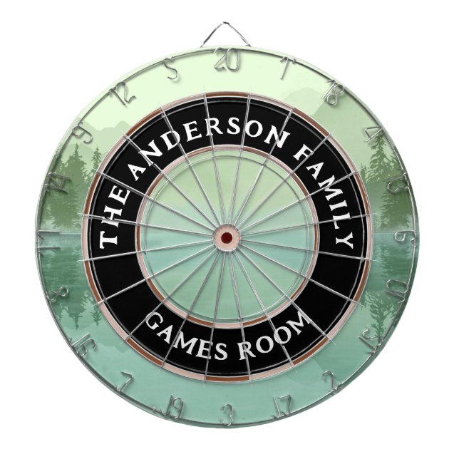 Familienname Cabin Lake Dart Board Dartscheibe (vorne)