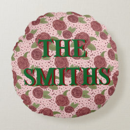 Familienname Cushion Floral Wohngestaltung Rundes Kissen