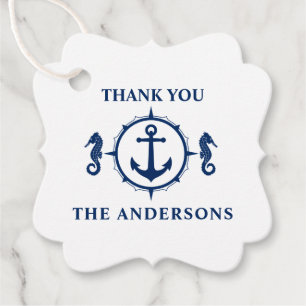 Familienname Danke Seepferd Anchor Navy Blue Geschenkanhänger