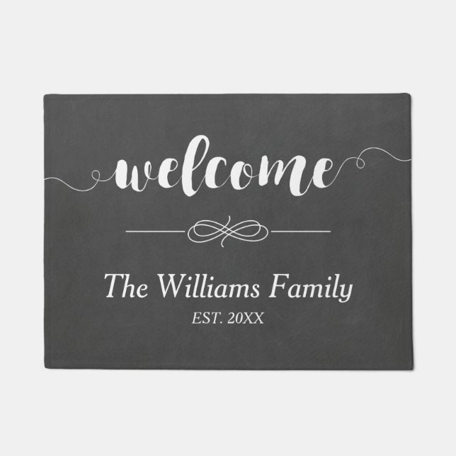 Familienname der Kalligraphie-willkommener Tafel-| Fußmatte (Vorderseite)