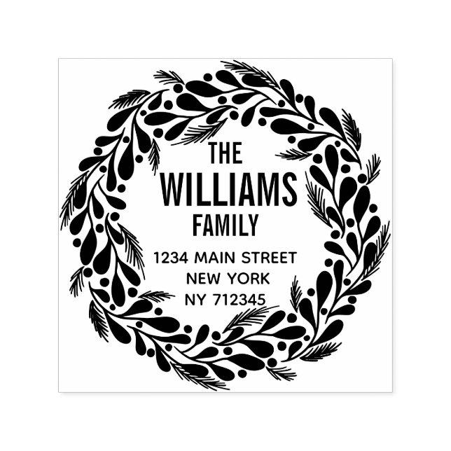 Familienname der Rücksendeadresse Weihnachtsmann Permastempel (Design)