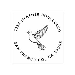 Familienname des benutzerdefinierten Dove-Bird-Rüc Gummistempel