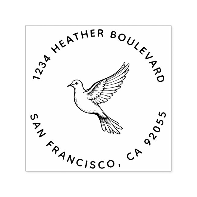 Familienname des benutzerdefinierten Dove-Bird-Rüc Permastempel (Design)