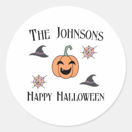 Familienname des Halloween-Party Runder Aufkleber