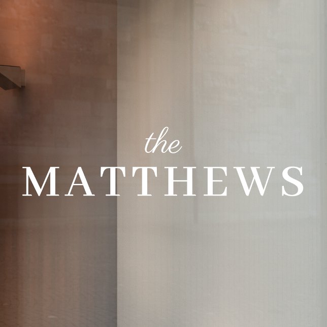 Familienname | Durchsichtige Eingangstür Fensteraufkleber (Von Creator hochgeladen)