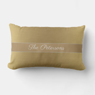 Familienname Elegant Metallic Ombre Solid Gold Lendenkissen