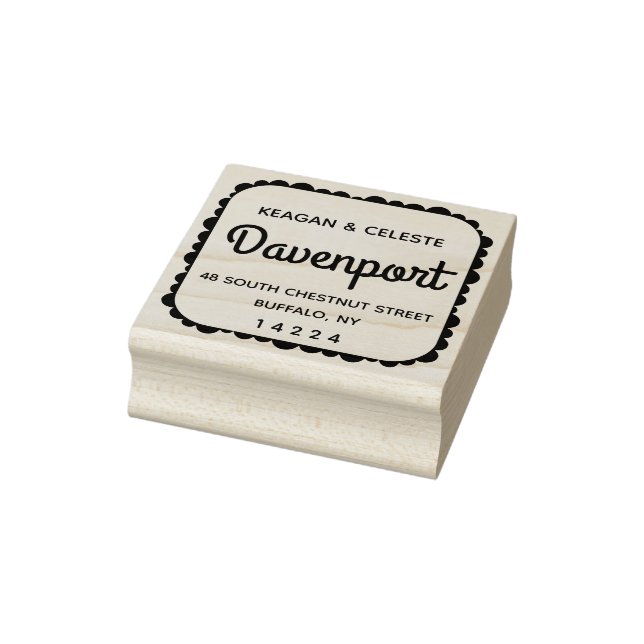 Familienname Erstellen Sie Ihre eigene Square-Rück Gummistempel (Stempel)