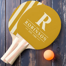Familienname & Erstklassiges Polo Striping Golden  Tischtennis Schläger