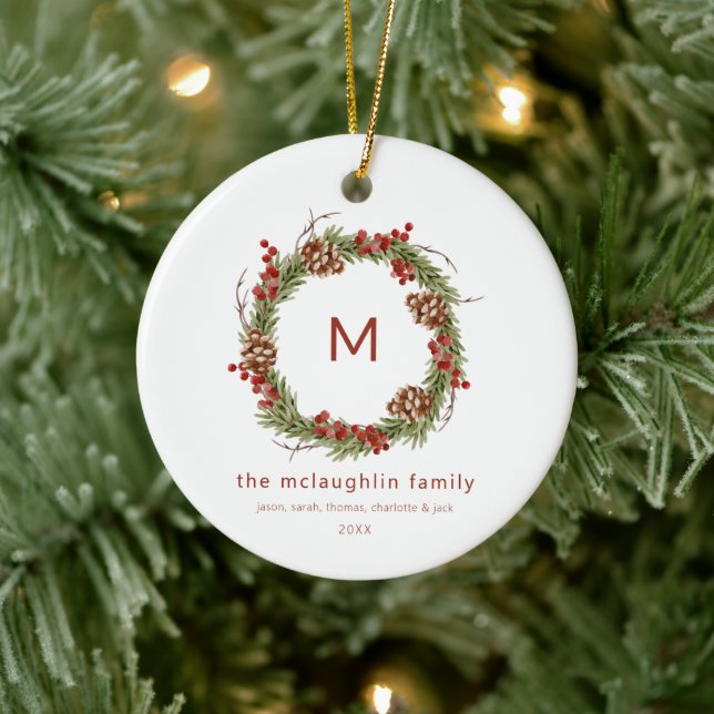 Familienname Erstmalige Weihnachtsgrün Keramik Ornament (Baum)