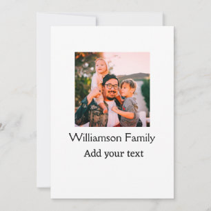 Familienname Foto Nachricht Text Ferien Einfacher  Einladung