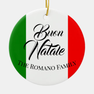 Familienname Frohe Weihnachten Italien Flagge Keramik Ornament