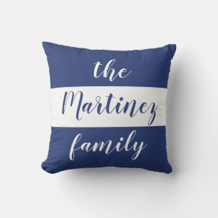 Familienname für blaue Streifen Kissen