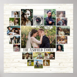 Familienname für Fotosammlungen im Herzen 20 Bilde Poster
