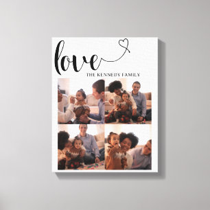Familienname für Liebe-Collage Leinwanddruck