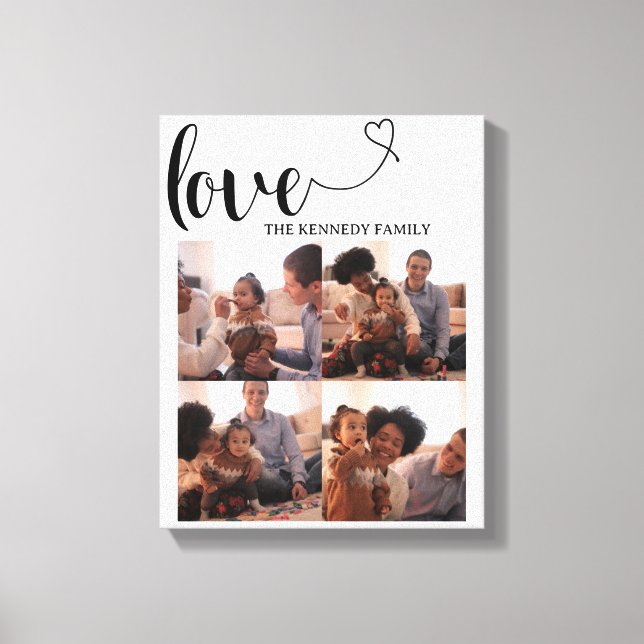 Familienname für Liebe-Collage Leinwanddruck (Vorderseite)