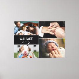 Familienname für mehrere Fotos Leinwanddruck