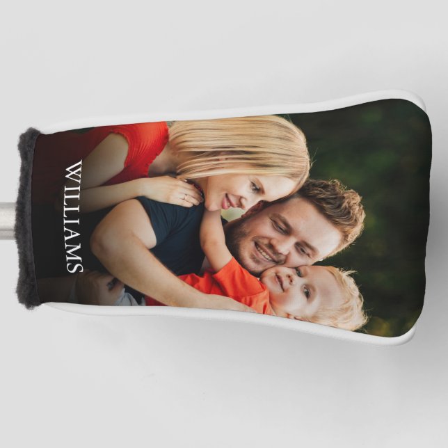 Familienname für personalisiertes Foto Golf Headcover (Vorderseite)
