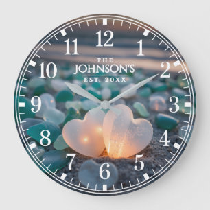 Familienname Gegründetes Jahr Sea Glass Beach Große Wanduhr