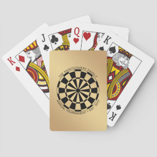 Familienname Gold Schwarz Dartboard Benutzerdefini Spielkarten