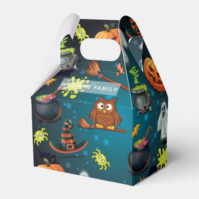 Familienname Halloween-Muster Personalisiert Geschenkschachtel (Vorderseite)