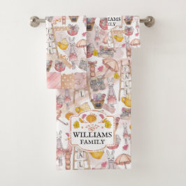 Familienname Herbstfarbenfall Badhandtuch Set
