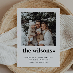 Familienname Herz Foto Feiertagskarte