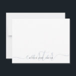 Familienname Hochzeit Light Silver Gray Script Mitteilungskarte<br><div class="desc">Chic Familienname Wedding Couple Light Silver Grau Script Note Card</div>