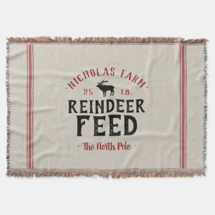 Familienname Holiday Rentier Füttre Grain Sack Decke