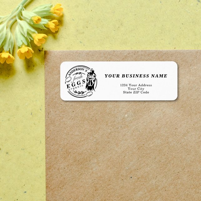 Familienname Hühnereier-Bauernhof Dekorationsadres (Family Name Chicken Egg Farm Decorative Address label)