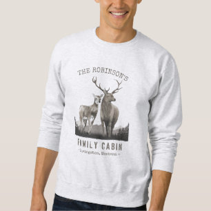 Familienname Hütte Hirschbaumwald Grau Sweatshirt