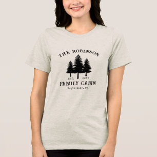 Familienname Hütte Rustikales Land Bäume Tri-Blend Shirt