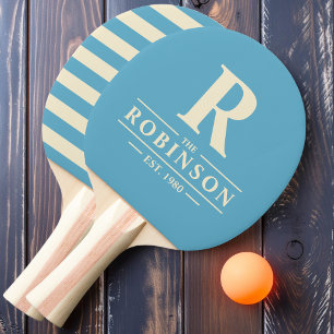 Familienname & Initial Polo Aqua Sky Tischtennis Schläger