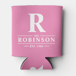 Familienname & Initiale Pink Dosenkühler