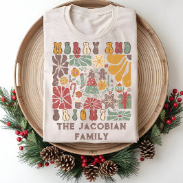 Familienname Jahr Wiedersehen Boho Floral Weihnach Tri-Blend Shirt