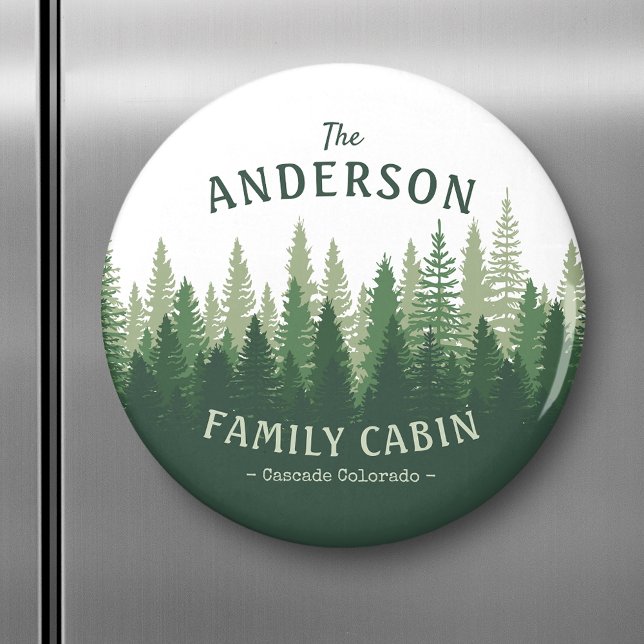 Familienname Kabine Lage Pine Tree Forest Magnet (Von Creator hochgeladen)