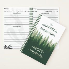 Familienname Kabine Pine Trees Rezept Journal Notizbuch
