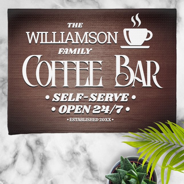 Familienname Kaffeezeit Bar Geschirrtuch (Von Creator hochgeladen)