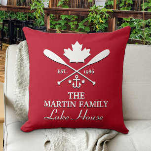 Familienname Kanadischer Ahornleaf Custom Kissen