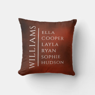 FAMILIENNAME KINDER NAMEN Kinder Burnt Orange Kissen