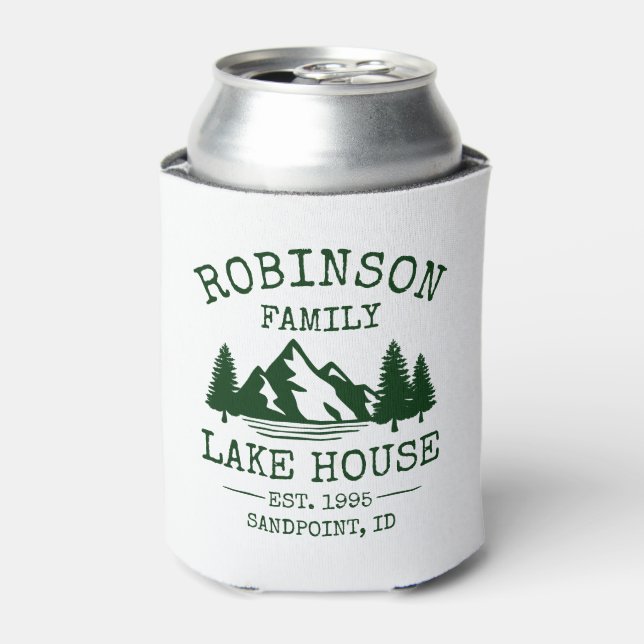 Familienname Lake House Forest Green Trees Dosenkühler (Kanne Vorderseite)