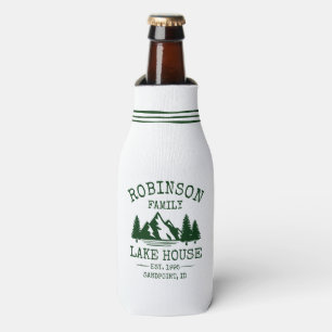 Familienname Lake House Forest Green Trees Flaschenkühler