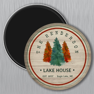 Familienname Lake House Pine Trewood Personalisier Magnet
