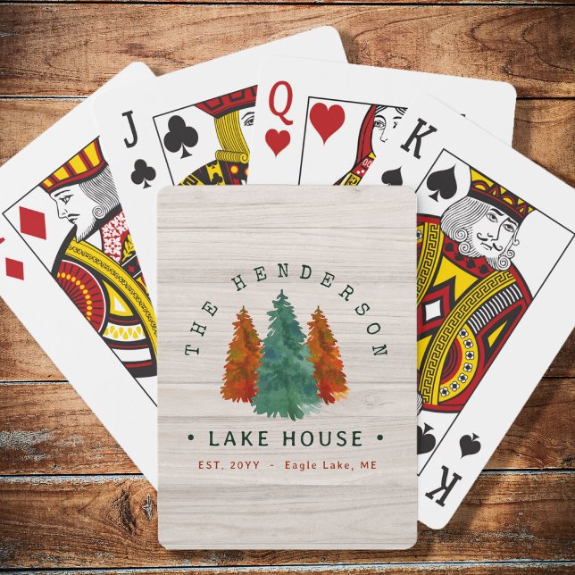 Familienname Lake House Pine Trewood Personalisier Spielkarten (Von Creator hochgeladen)