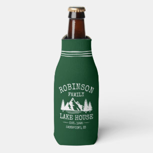Familienname Lake House Trees Forest Green Flaschenkühler