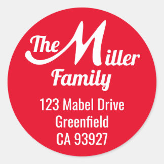 Familienname Letter M Runder Aufkleber
