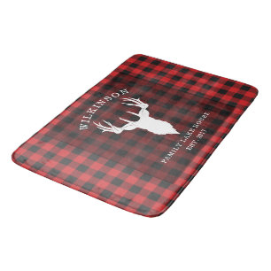 Familienname Lumberjack Kariertes Lake House Badematte