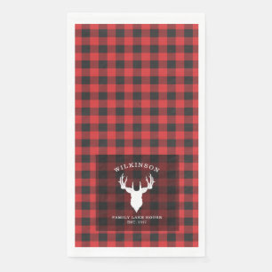 Familienname Lumberjack Kariertes Lake House Serviette